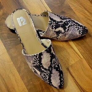 Snakeskin Mules